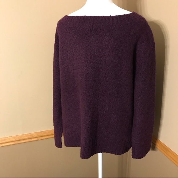Eileen Fisher Women Sz S Purple Merino Wool Cashmere Boucle Knit Sweater. - Picture 3 of 5